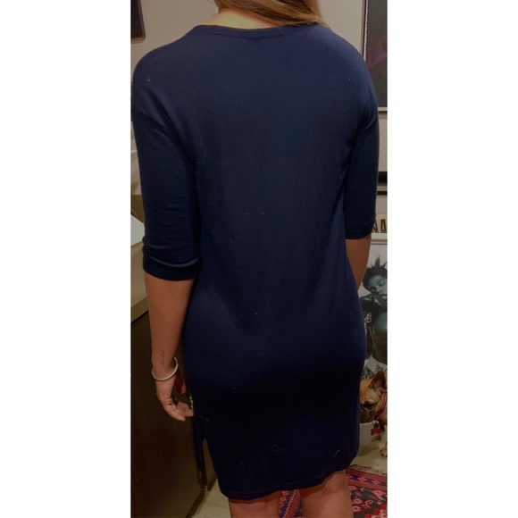 Demylee NY Cashmere/Wool/Silk Navy Sweater Dress S - Picture 4 of 7